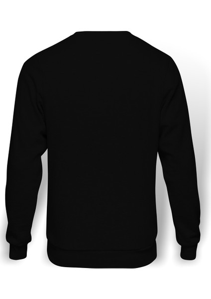 The Last Of Us Part 2 Baskılı Siyah Erkek Örme Sweatshirt Uzun kol