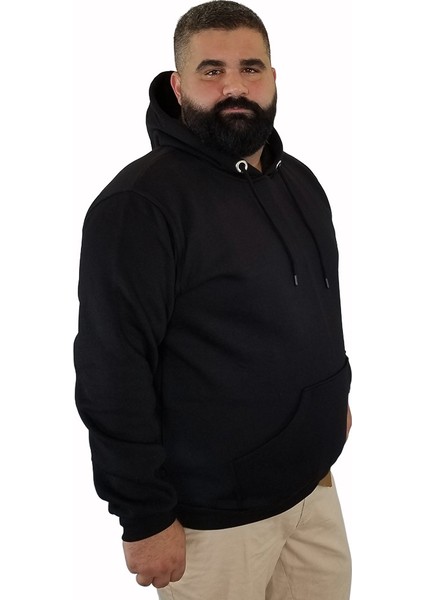 Büyük Beden Erkek Sweatshirt Kapüşonlu