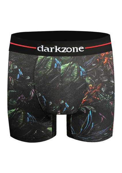 Siyah Dijital Baskı Desenli Erkek Boxer