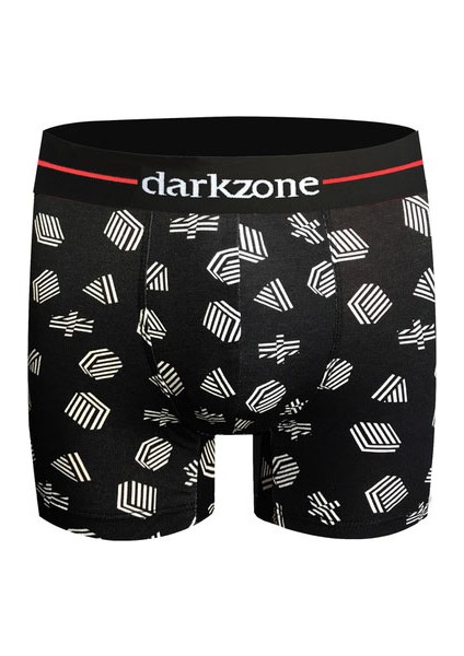 Siyah Dijiatal Baskı Desenli Erkek Boxer