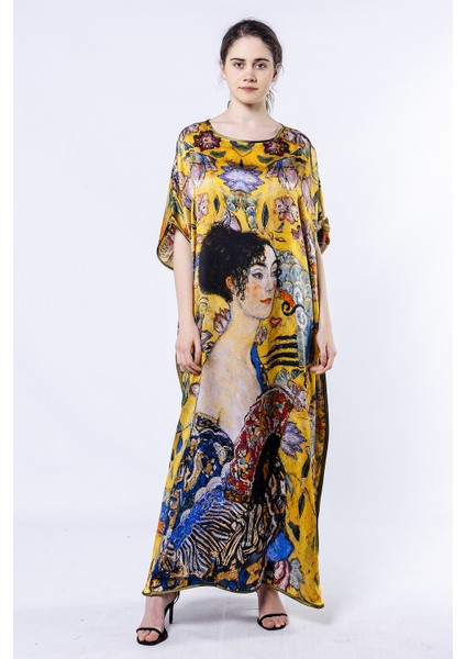 Gustav Klimt Lady With Fan Ipek Elbise
