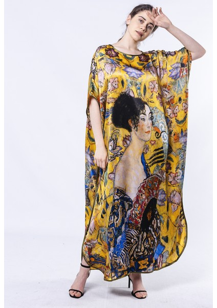 Gustav Klimt Lady With Fan Ipek Elbise
