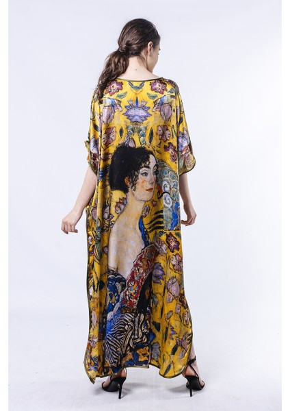 Gustav Klimt Lady With Fan Ipek Elbise