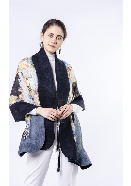 Gustav Klimt Lady With Fan Ipek Keçe Şal