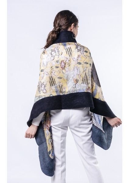 Gustav Klimt Lady With Fan Ipek Keçe Şal indirimleri