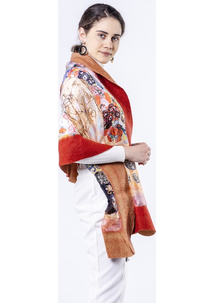 Gustav Klimt Maria Munk Kırmızı Ipek Keçe Şal fırsatları