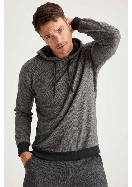 Desenli Regular Fit Kapüşonlu Sweatshirt S9053AZ20WN