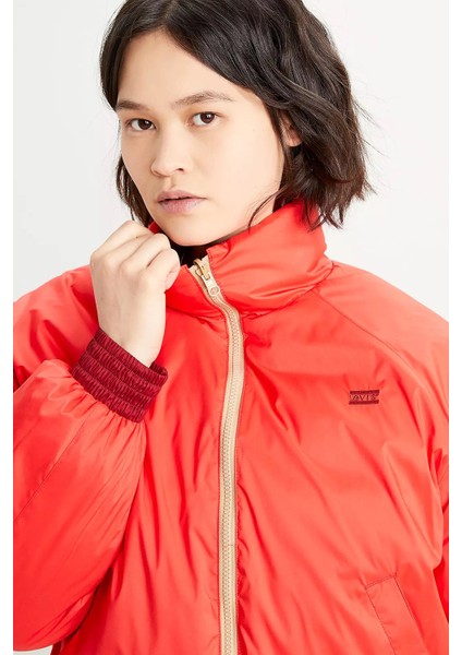 Lydia Reversible Puffer Poppy Kırmızı Kadın Puffer Ceket modelleri