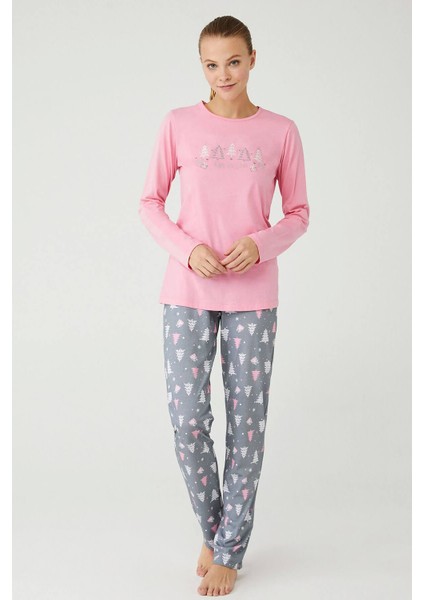 Kadın Pembe Pijama Takımı