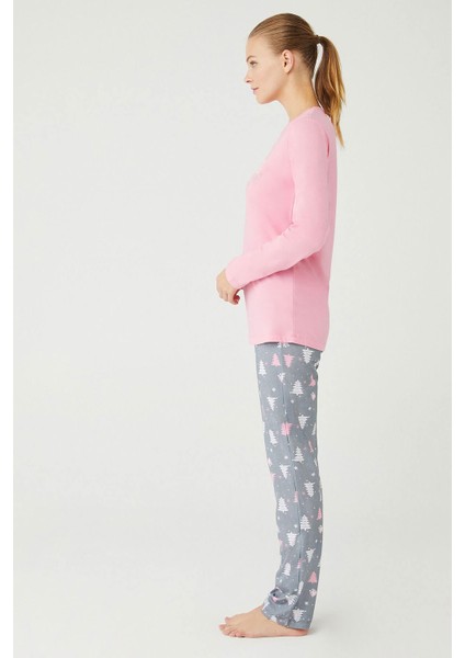 Kadın Pembe Pijama Takımı