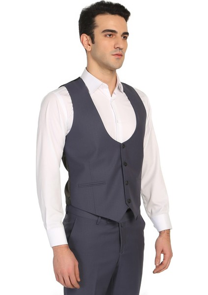 Erkek Yelek Slim Fit Kesim Gri fiyatları