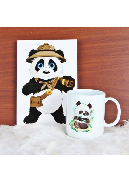 Panda Tasarımlı Günlük Hatıra Defteri Afacan Panda Kupa Hediye Seti