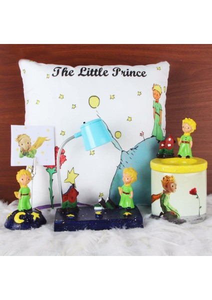 Küçük Prens Puf Yastık Tasarım Kalemlik Küçük Prens Notluk Biblo Masa Lambası Hediye Seti