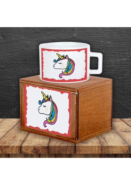 Unicorn Kutulu Kupa Işıklı Biblo Gece Lambası Unicorn Defter Hediye Seti
