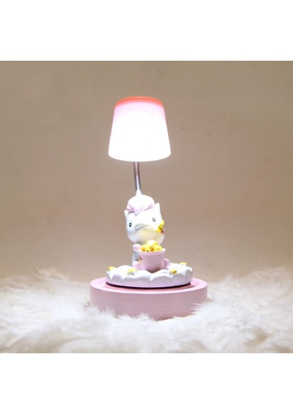 Unicorn Işıklı Biblo Masa Gece Lambası Unicorn Puf Yastık Kalemlik Unicorn Kupa Hediye Seti