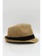 Kadın Hasır Fedora Şapka - Camel 1