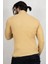 Camel Yarım Balıkçı Yaka Çizgili Örme Kazak 2100015 4