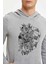 Kapüşonlu Slim Fit Kuru Kafa Baskılı Sweatshirt S7007AZ20AU 3