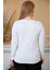 Bisiklet Yaka Uzun Kol Büyük Beden Beyaz T-Shirt 4