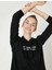 Kadın Kapüsonlu Uzun Kollu Sloganli Sweatshirt 2