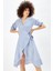 Poplin Bağlamalı ELBISE_ELB32426 Mavi Beyaz Çizgili 5