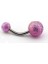 Renkli Muz Göbek Top Uçlu Çelik Piercing 8 mm P455G 3