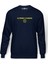 Altered Carbon Logo & Yazi Baskılı İndigo Mavi Lacivert Erkek Örme Sweatshirt Uzun kol 1