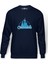 Castlevania Pixel Logo Baskılı İndigo Mavi Lacivert Erkek Örme Sweatshirt Uzun kol 1