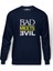 Bad Meets Evil Logo Baskılı İndigo Mavi Lacivert Erkek Örme Sweatshirt Uzun kol 1