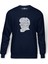 Sherlock İmpossible Baskılı İndigo Mavi Lacivert Erkek Örme Sweatshirt Uzun kol 1