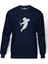 Silhouette Cupid With Bow Baskılı İndigo Mavi Lacivert Erkek Örme Sweatshirt Uzun kol 1