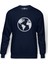 Silhouette Earth İcon Baskılı İndigo Mavi Lacivert Erkek Örme Sweatshirt Uzun kol 1