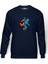 Silhouette Portal Baskılı İndigo Mavi Lacivert Erkek Örme Sweatshirt Uzun kol 1