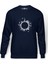 Silhouette Travel Globalization 2 Baskılı İndigo Mavi Lacivert Erkek Örme Sweatshirt Uzun kol 1