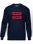 Stanger Things Robin & Steve Logo Baskılı İndigo Mavi Lacivert Erkek Örme Sweatshirt Uzun kol 1
