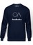 The OA OA & House Baskılı İndigo Mavi Lacivert Erkek Örme Sweatshirt Uzun kol 1