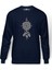 Dreamcatcher Pusula Baskılı İndigo Mavi Lacivert Erkek Örme Sweatshirt Uzun kol 1