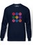 14 Mart Dünya Pi Günü Dj Baskılı İndigo Mavi Lacivert Erkek Örme Sweatshirt Uzun kol 1