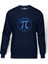 14 Mart Dünya Pi Günü Baskılı İndigo Mavi Lacivert Erkek Örme Sweatshirt Uzun kol 1
