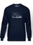 Araba Supra Baskılı İndigo Mavi Lacivert Erkek Örme Sweatshirt Uzun kol 1