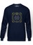 Burç Ikizler Gemini Baskılı İndigo Mavi Lacivert Erkek Örme Sweatshirt Uzun kol 1