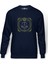 Burç Terazi Libra Baskılı İndigo Mavi Lacivert Erkek Örme Sweatshirt Uzun kol 1