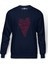 Charles Bukowski Heart Your Life Is Baskılı İndigo Mavi Lacivert Erkek Örme Sweatshirt Uzun kol 1