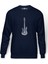 Drawing Elektro Guitar Red Baskılı İndigo Mavi Lacivert Erkek Örme Sweatshirt Uzun kol 1