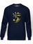 Aşk 5 Vakittir Baskılı İndigo Mavi Lacivert Erkek Örme Sweatshirt Uzun kol 1