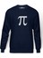Pi Black Logo Baskılı İndigo Mavi Lacivert Erkek Örme Sweatshirt Uzun kol 1