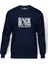 QUEEN We Will Rock You Baskılı İndigo Mavi Lacivert Erkek Örme Sweatshirt Uzun kol 1