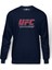Ufc Ultimate Fighting Championship Logo Baskılı İndigo Mavi Lacivert Erkek Örme Sweatshirt Uzun kol 1