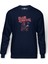 İron Maiden Ed Force One Canavar Yolda Baskılı İndigo Mavi Lacivert Erkek Örme Sweatshirt Uzun kol 1