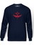 Fiction Red Baskılı İndigo Mavi Lacivert Erkek Örme Sweatshirt Uzun kol 1